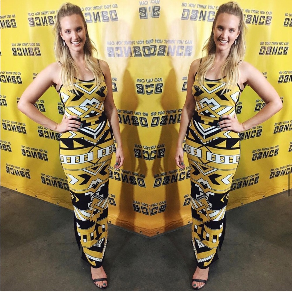 African print fitted dress